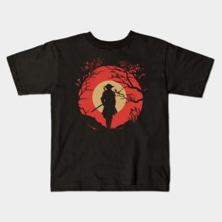 Red moon Samurai Kids T-Shirt